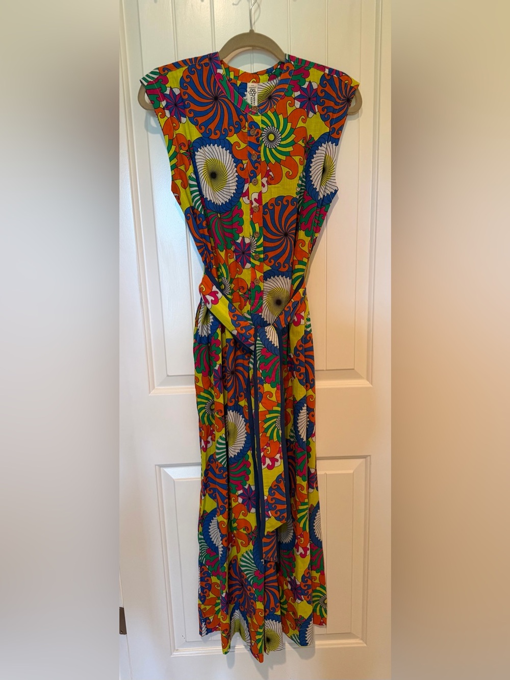 Uncle Frank Vibrant Multicolor Printed Jumpsuit with Waist Tie